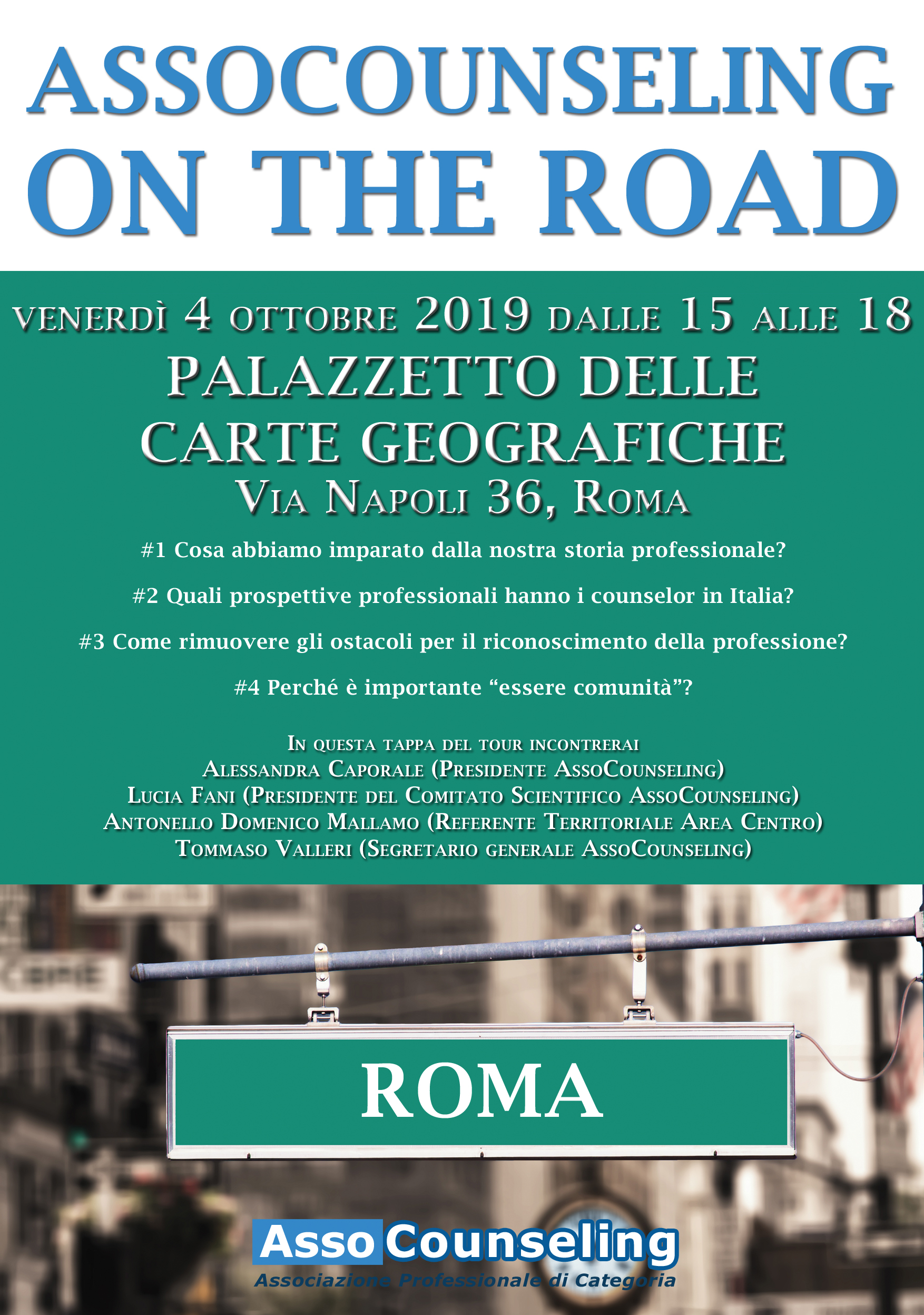 AssoCounseling on the road, Roma, 4 ottobre 2019